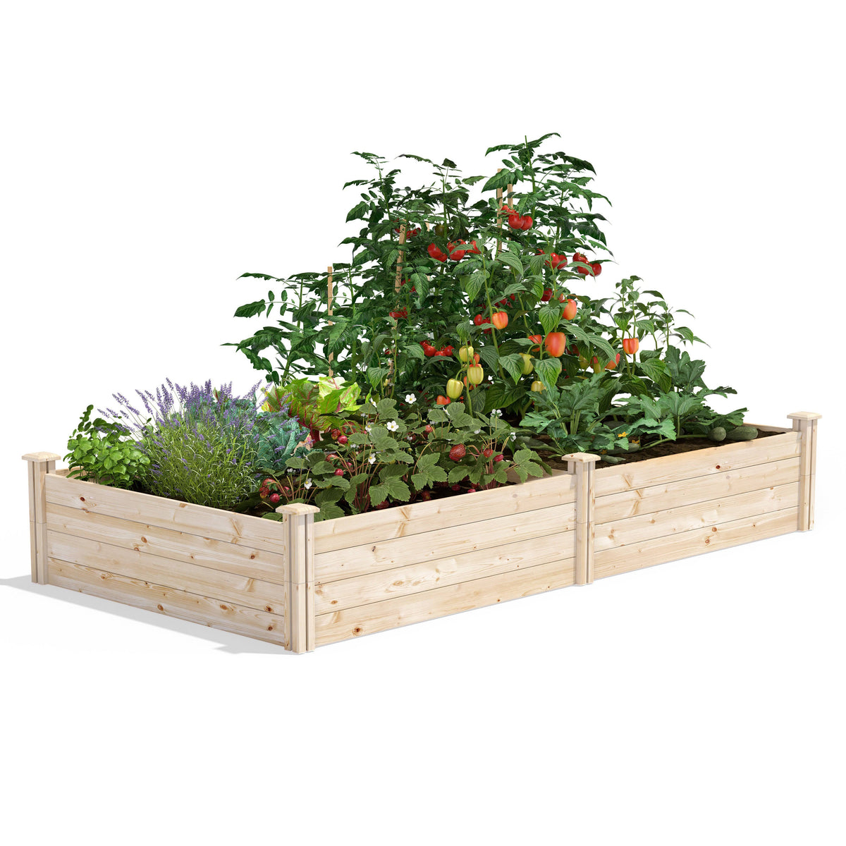 Greenes Fence 4 ft. x 8 ft. x 14 in. Original Pine Raised Garden Bed