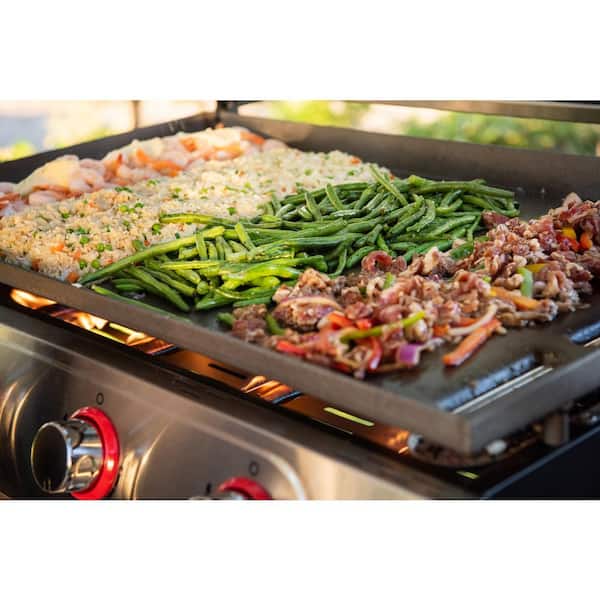 Daytona 3-Burner 30 in. Propane Gas Griddle in Black with Lid