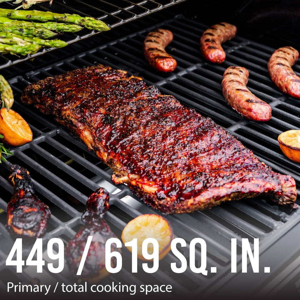 Grill 4 Burner with Side Burner Propane Gas Grill in Blue