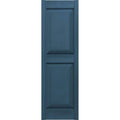 Builders Edge 12 in. x 31 in. Raised Panel Vinyl Exterior Shutters Pair in Classic Blue