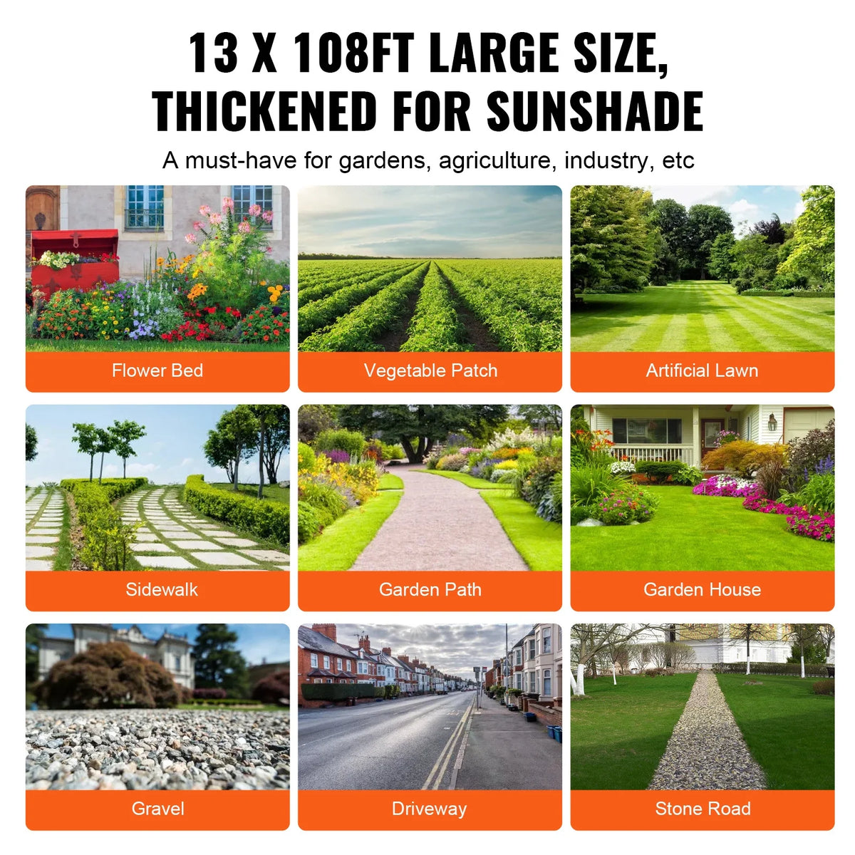 KFFKFF 13ftx108ft Superior Strength Weed Barrier Landscape Material, 5 oz Geotextile Fabric for Under Gravel, Excellent Permeability for Weed Restriction Mat, Driveway Material