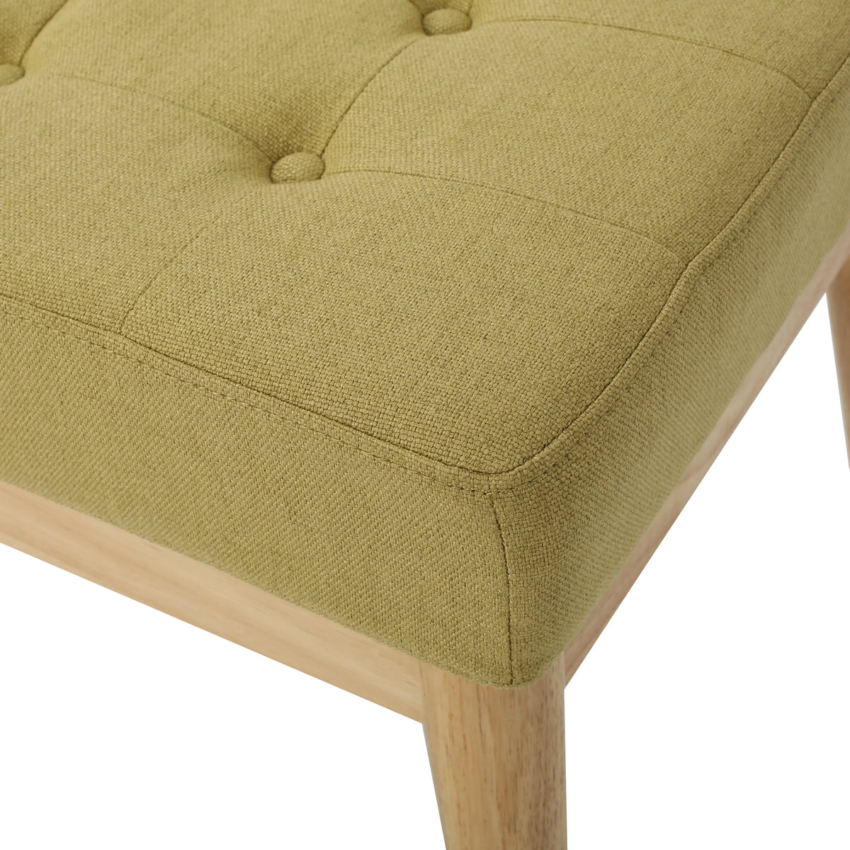 44.75" Mid - Century Tufted Bench - Solid Birch Legs - Plush Polyester Blend - 17" Height, 19.62 lb