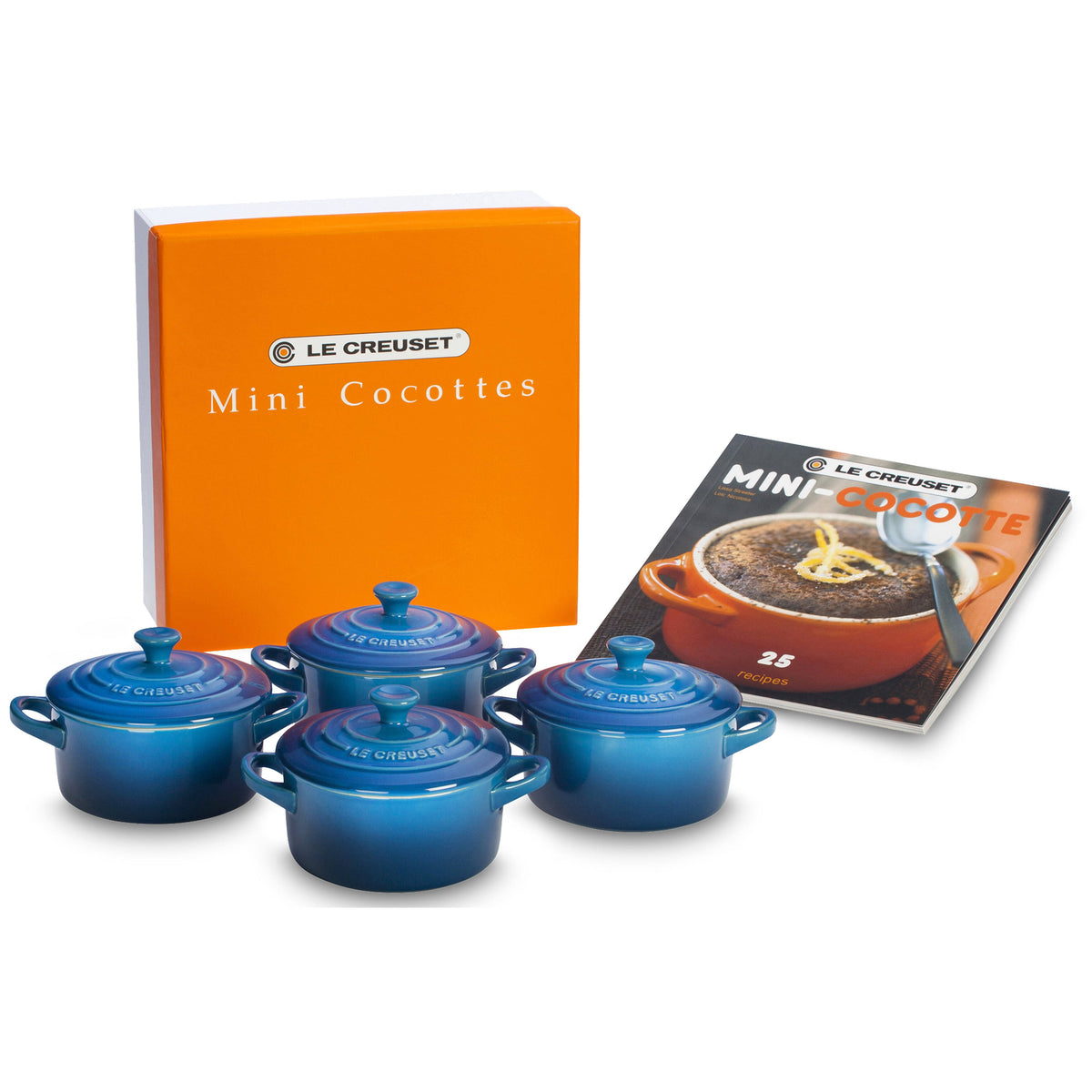 Le Creuset Artichaut 4-Piece Mini Cocottes Set with Cookbook Marseille