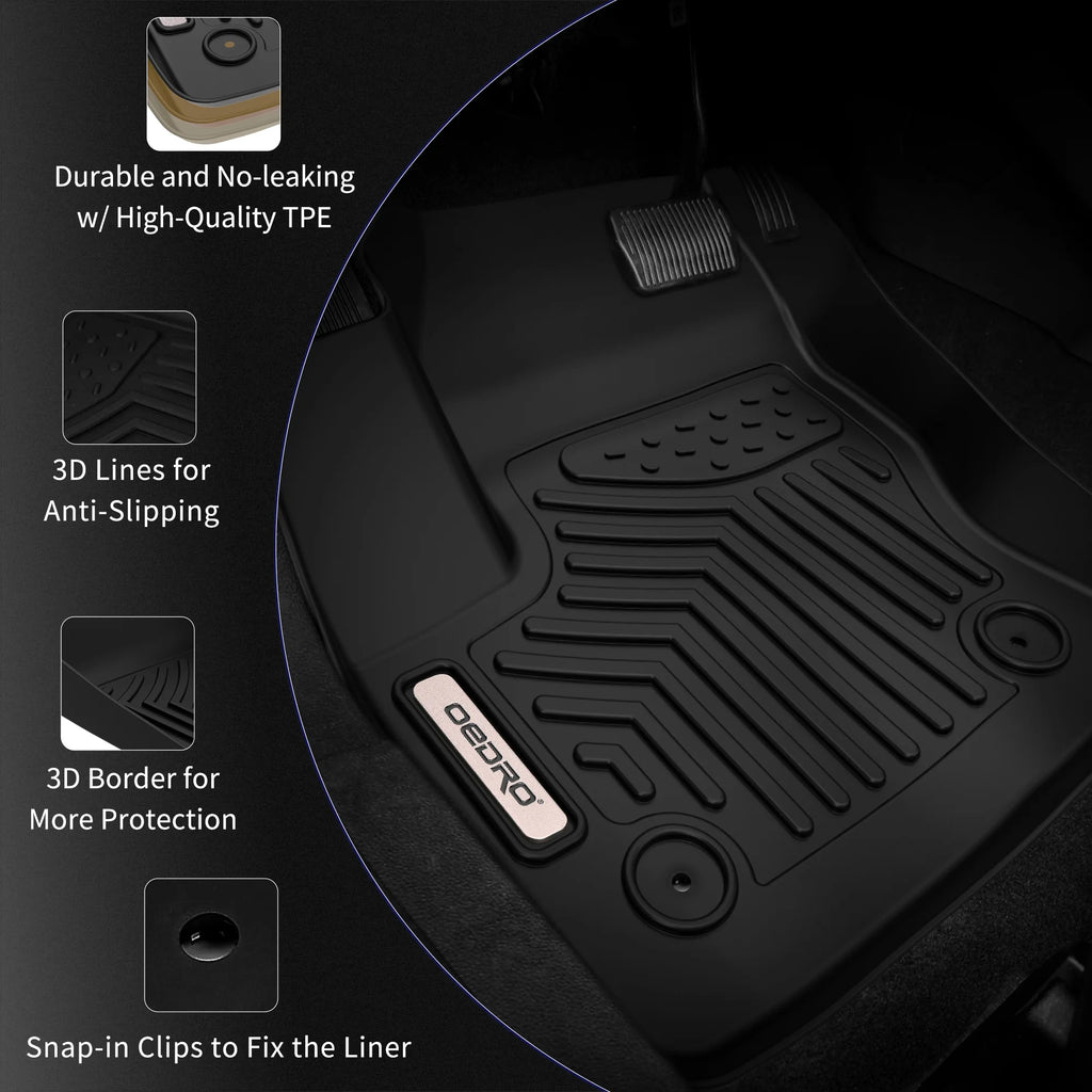 RVNI Floor Mats Liner for 2019 - 2023 Dodge Ram 1500 New Body Crew Cab All-Weather 2 - Row Set