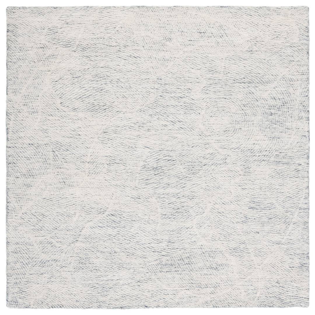 Abstract Handmade Tufted Wool Dark Gray/Ivory Area Rug Latitude Run Rug Size: Square 8'