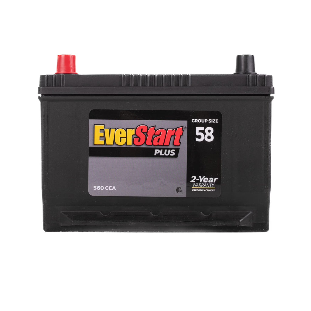 Everstart Plus Lead Acid Automotive Battery, Group Size 58 - 12 Volt 560 CCA 78 RC