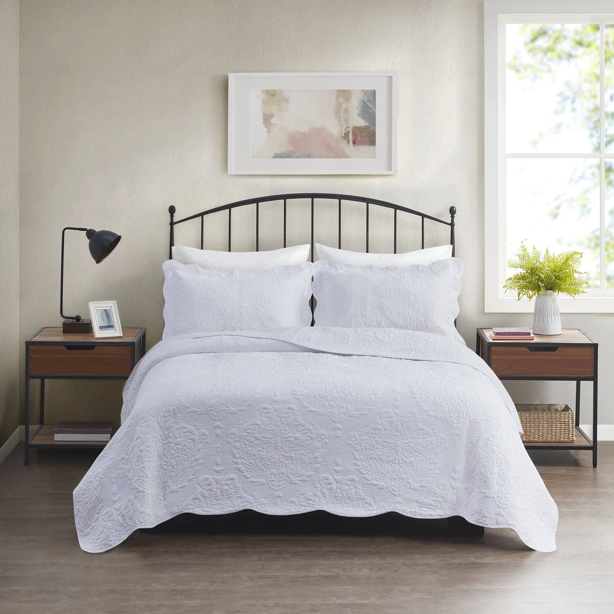 Better Homes & Gardens Paisley Medallion Cotton Standard Sham, White, 2 Piece