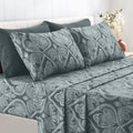 6 Piece Paisley Printed Deep Pocket Bed Sheet Set