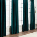 Chanasya Velvet Blackout Window Curtain Panel Pair (Set of 2) - W52 x H63 Inches - Teal