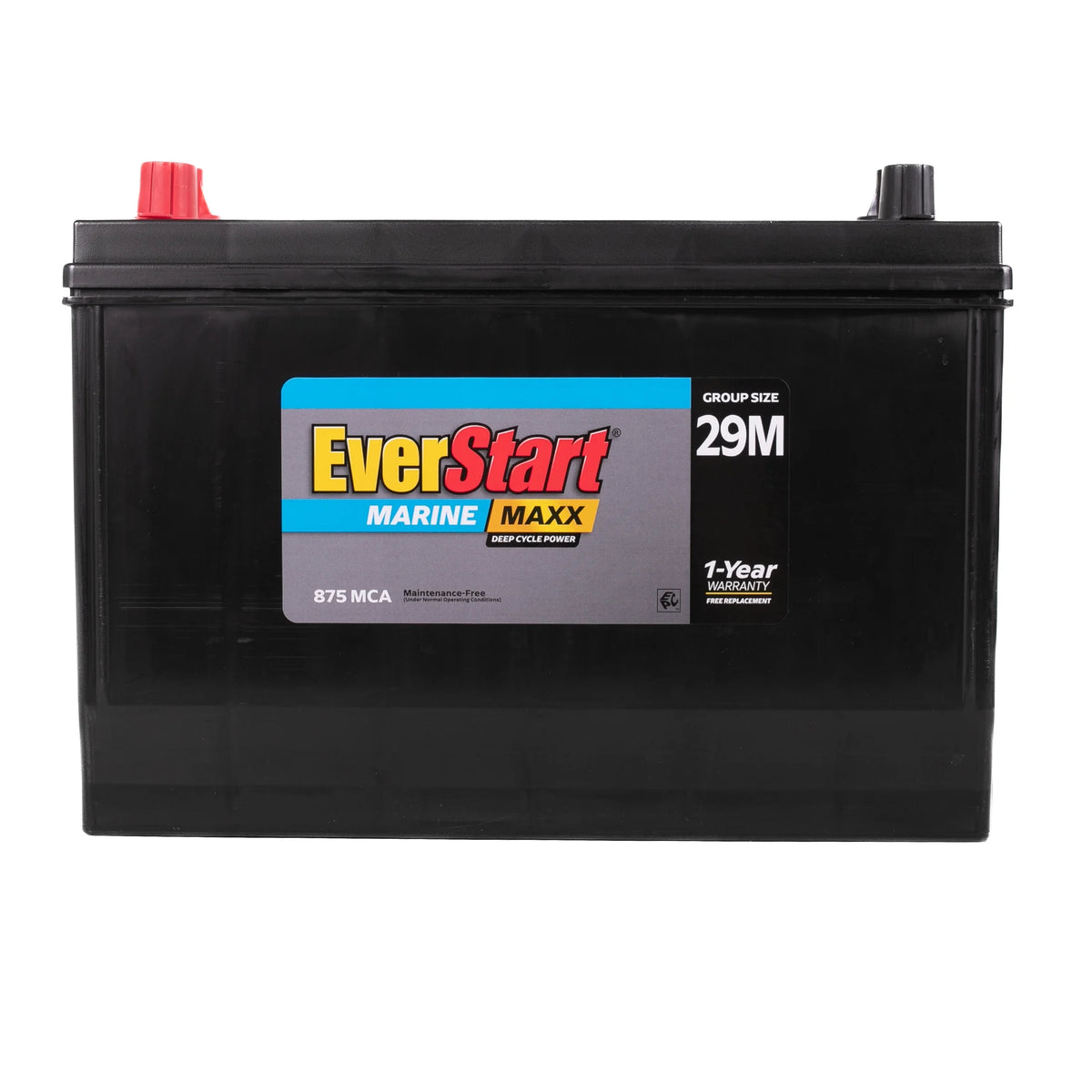 Everstart Maxx Lead Acid Marine & RV Deep Cycle Battery, Group Size 29DC - 12 Volt - 845 Marine Cranking Amps