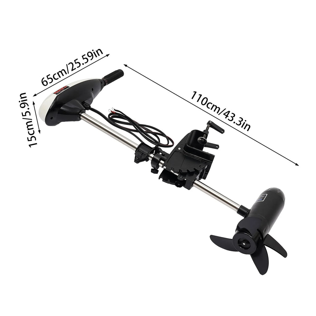 Anqidi 65 lb 12V 660W Electric Trolling Motor ET65L Telescopic Handle F5 - R2 Seep Control Boat Outboard Engine