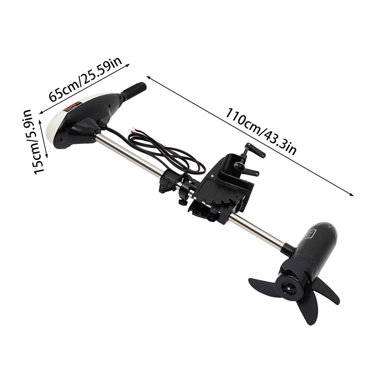 Anqidi 65 lb 12V 660W Electric Trolling Motor ET65L Telescopic Handle F5 - R2 Seep Control Boat Outboard Engine