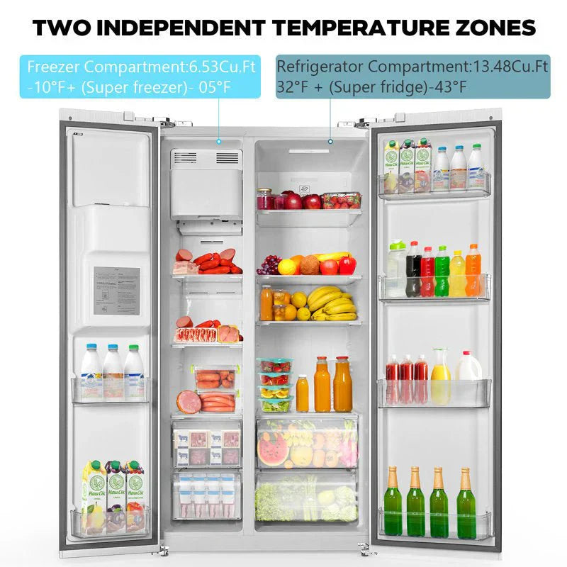 36 Side By Side 20.01 Cu. ft. Built-in Refrigerator with Freezer & Ice Maker Included