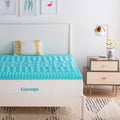 Linenspa Essentials Zoned Gel Memory Foam Mattress Topper - Blue (California King - 3 inch)