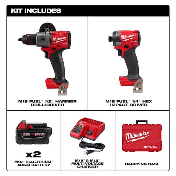 M18 FUEL 18-V Lithium-Ion Brushless Cordless Hammer Drill and Impact Driver Combo Kit (2-Tool) with Deep Cut Band Saw