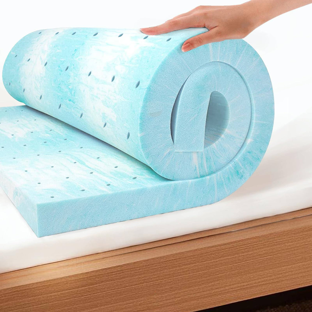 MLILY Ego Topper 2 inch Twin Memory Foam Mattress Topper, Cooling Gel Foam Mattress Topper for Pressure Relief, Ventilated Design Bed