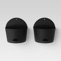8"x5" 2pc Indoor/Outdoor Half-Circle Self-Watering Wall Planter Pot Black - Room Essentials