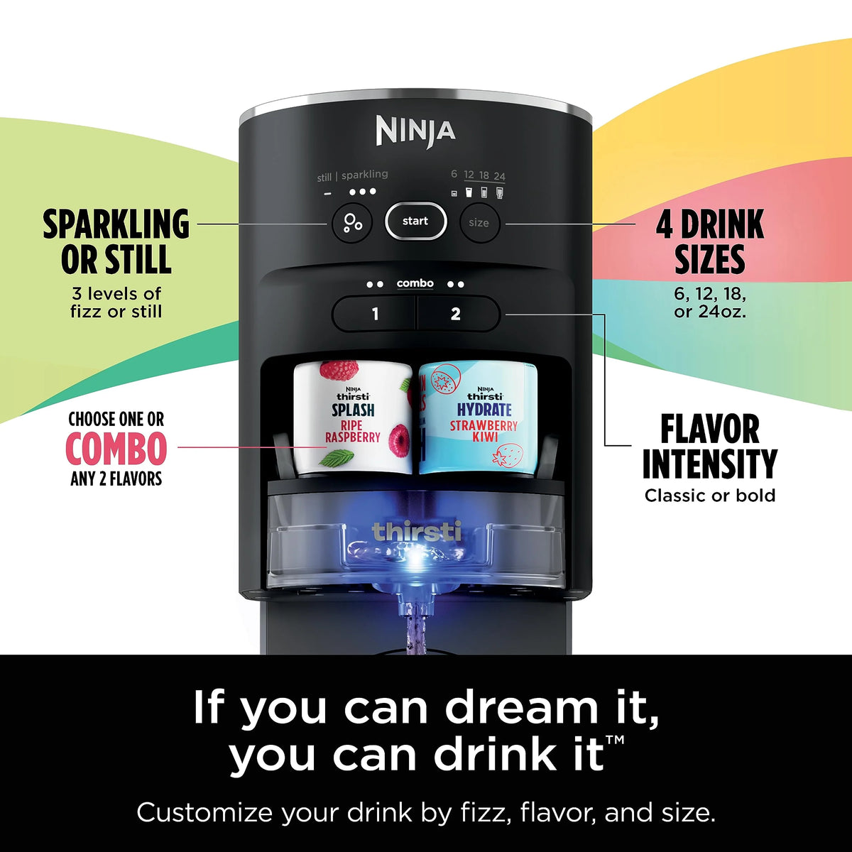 Ninja 60L Thirsti Drink System. Soda Maker. Carbonated Water Machine