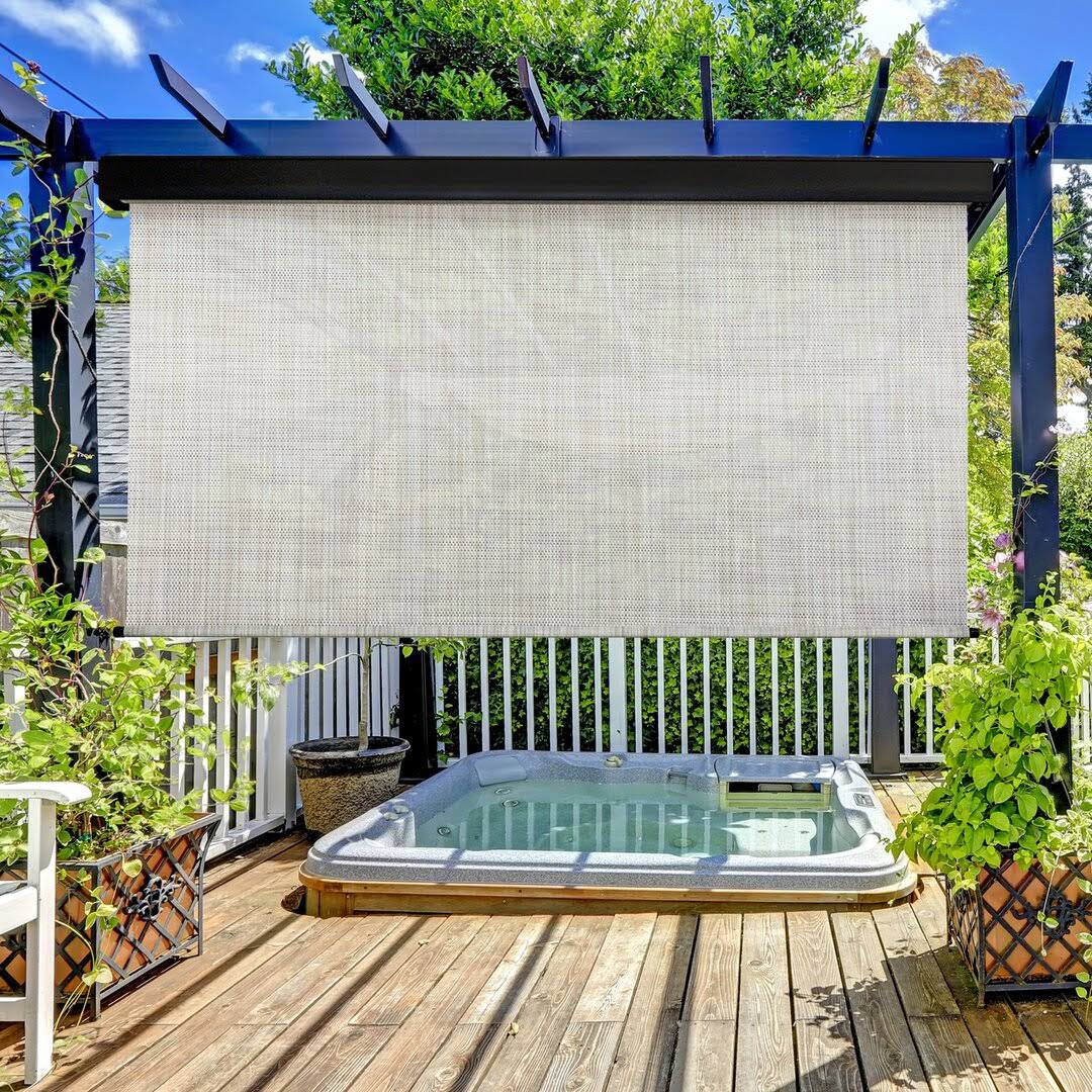 Keystone Fabrics Heavy Duty Semi-Sheer Outdoor Roller Shade Size: 48" W X 96" L