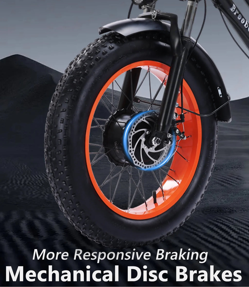 YEBEI Electric Tricycle for Adults Folding E - Trike Motorized Tricycle Electric 3 Wheels Trike Powerful 500W Motor Electric Tricycle 48V15AH Lithium Battery Max 20MPH 20*4.0" Fat Tire Orange