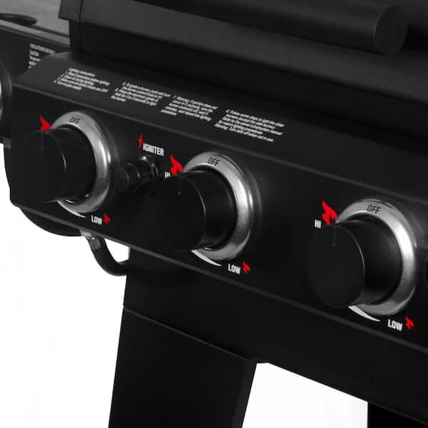 Double Play 1, 260 Sq., In. 3 - Burner Gas and Charcoal Grill in Black