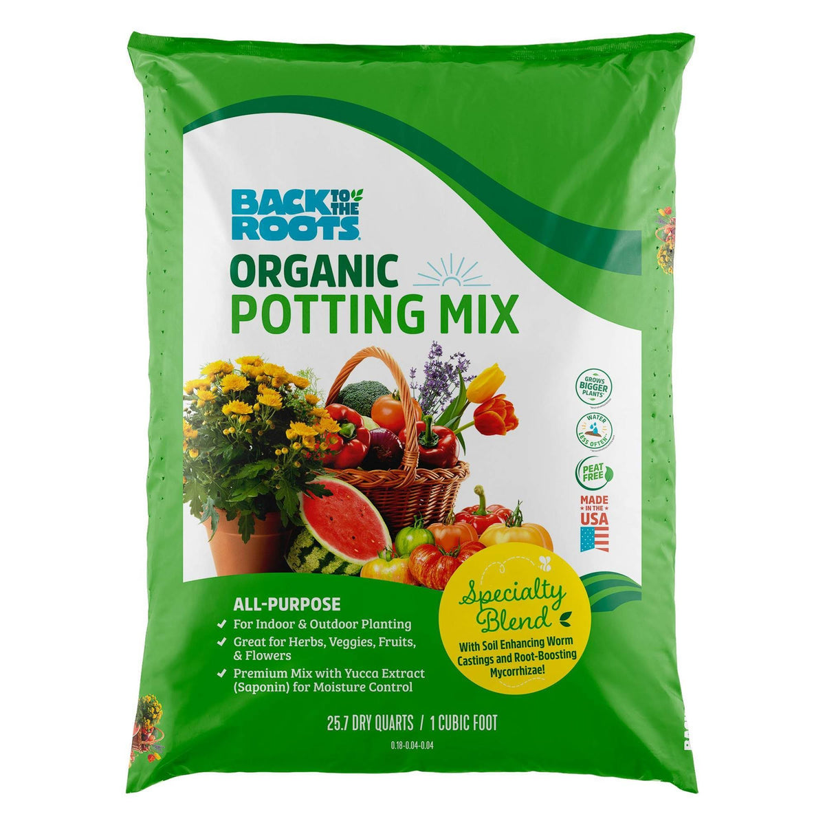 Back to The Roots Natural & Organic All-Purpose Potting Mix - 25.0 qt