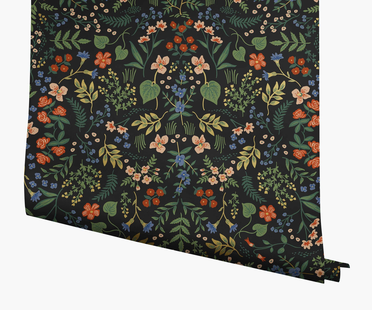 Rifle Paper Co Wildwood Wallpaper, Black