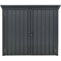 Hanover Galvanized Steel Trash Storage Shed, Dark Gray