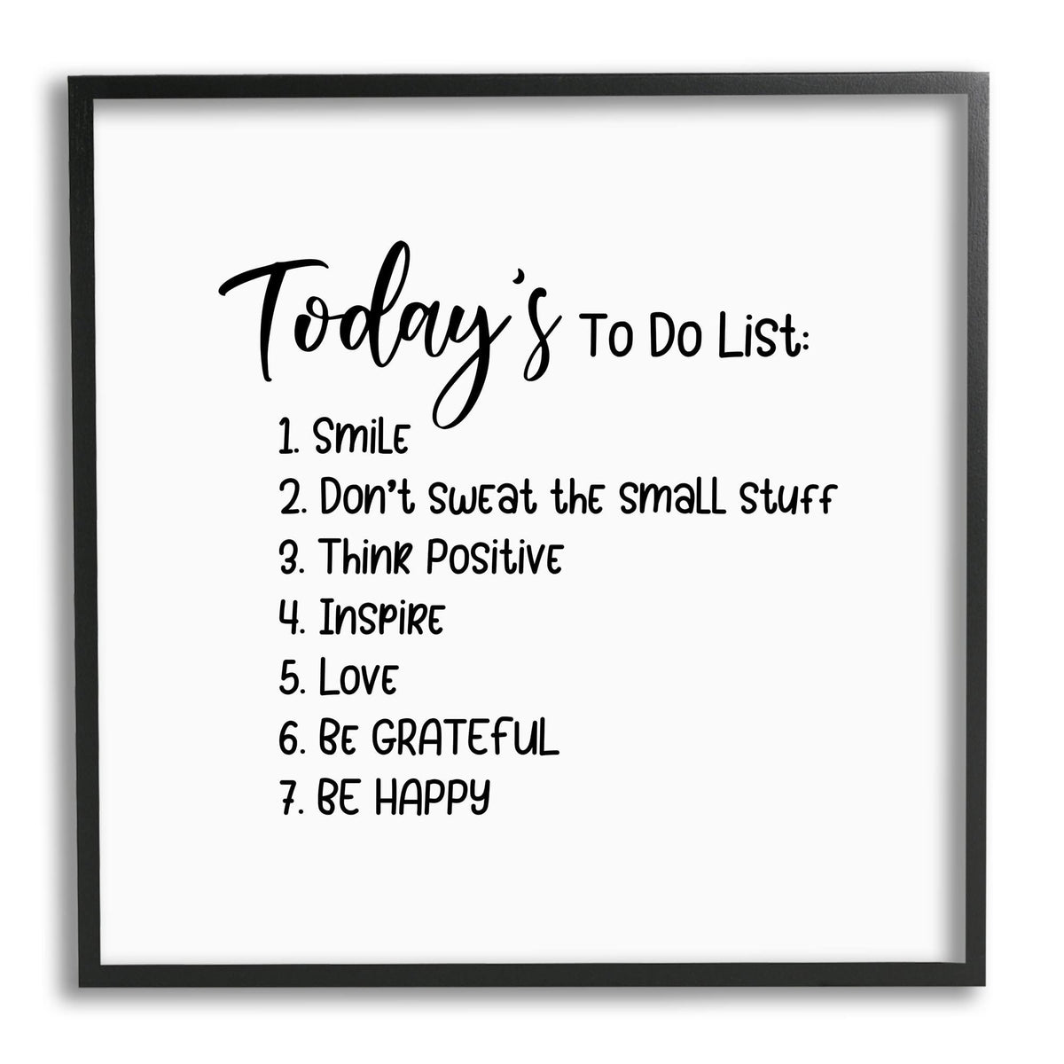 Stupell Industries Uplifting to Do List Life Happiness Casual Typography Graphic Art Black Framed Art Print Wall Art, Design by Yvonne Coleman Burney