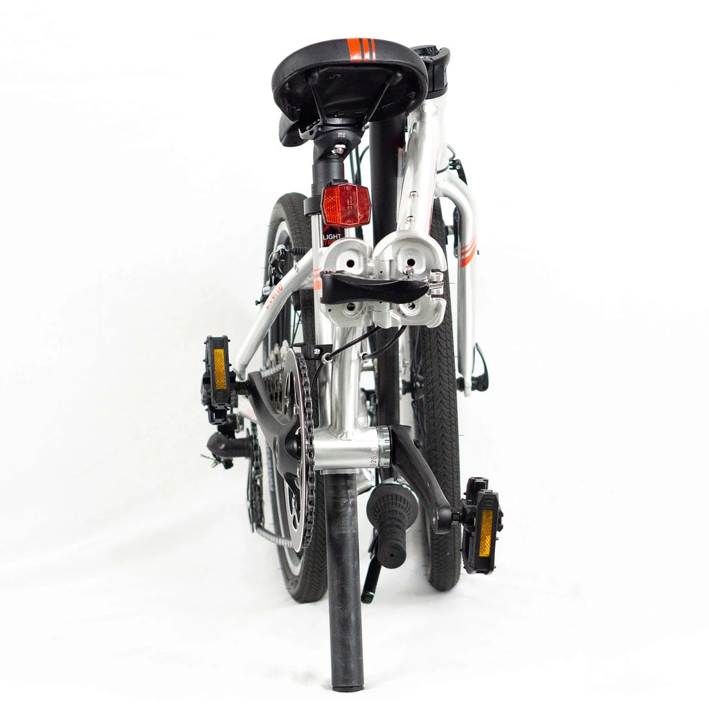 Zizzo Liberte 8 - Speed 20" Wheel, Aluminum Folding Road Bicycle for All Genders, Silver and Red