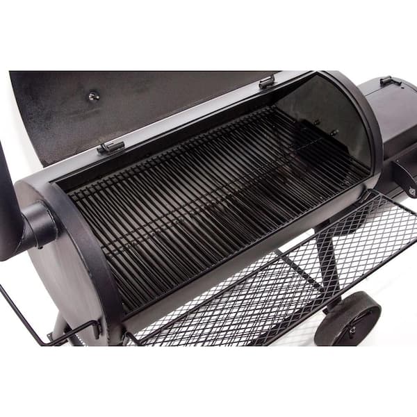 Longhorn Offset Smoker in Black with 1, 060 Sq. In. Cooking Space