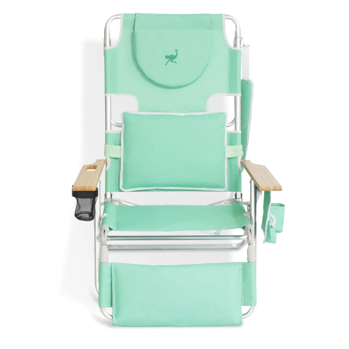 Open Box Ostrich Deluxe 3N1 Outdoor Lawn Beach Lounge Chair W/Footrest, Teal