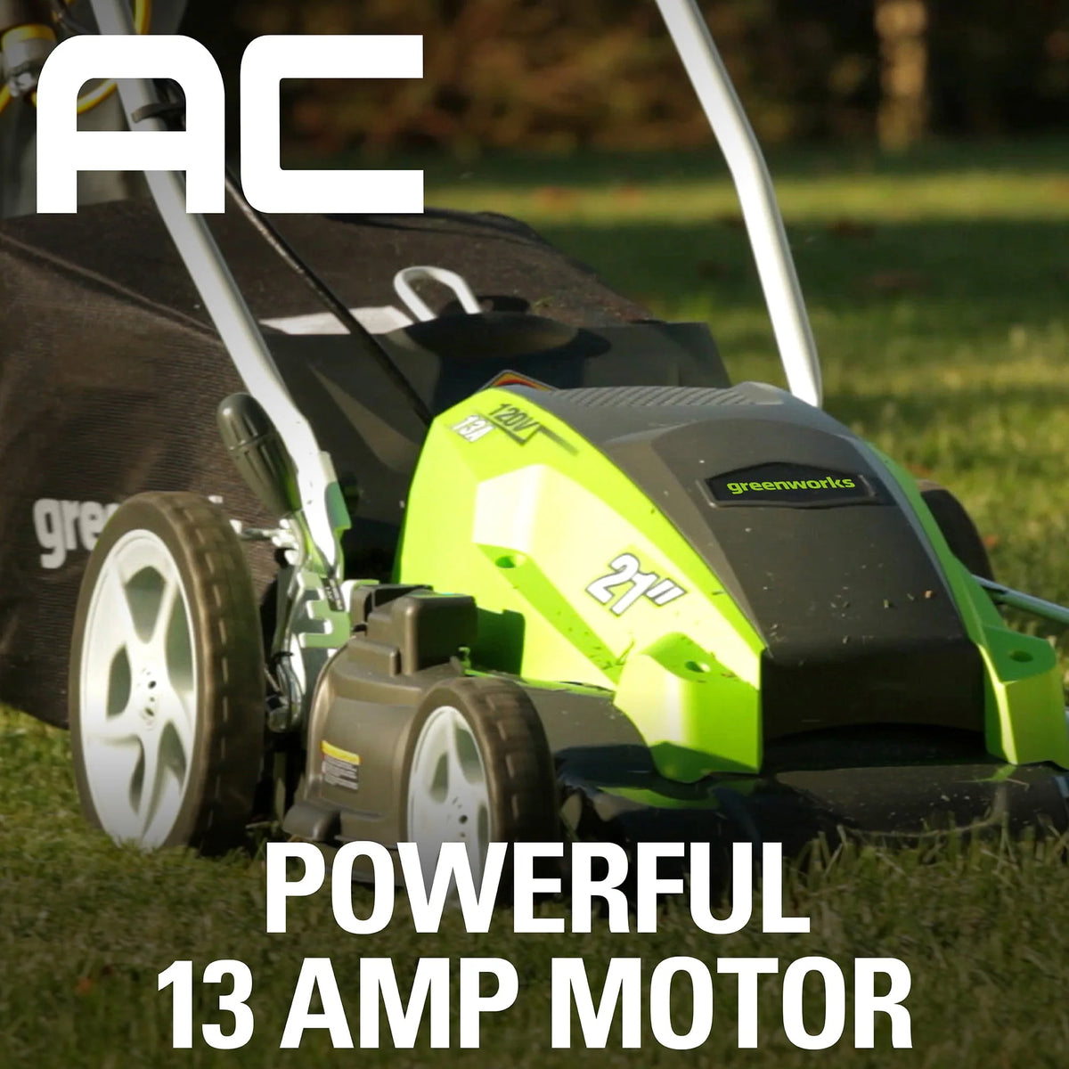 Greenworks 13 Amp 21 - Inch Corded Electric Walk - Behind Push Lawn Mower, 25112