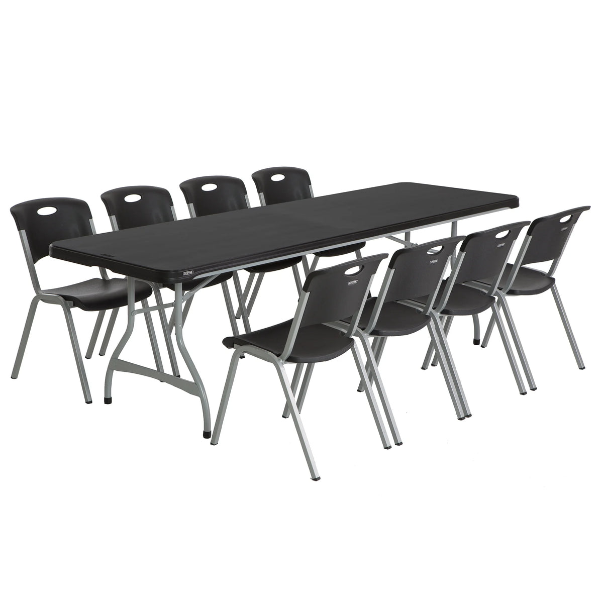 Lifetime 8 Foot Nesting Rectangle Table, Indoor/Outdoor Commercial Grade, Black (280462)