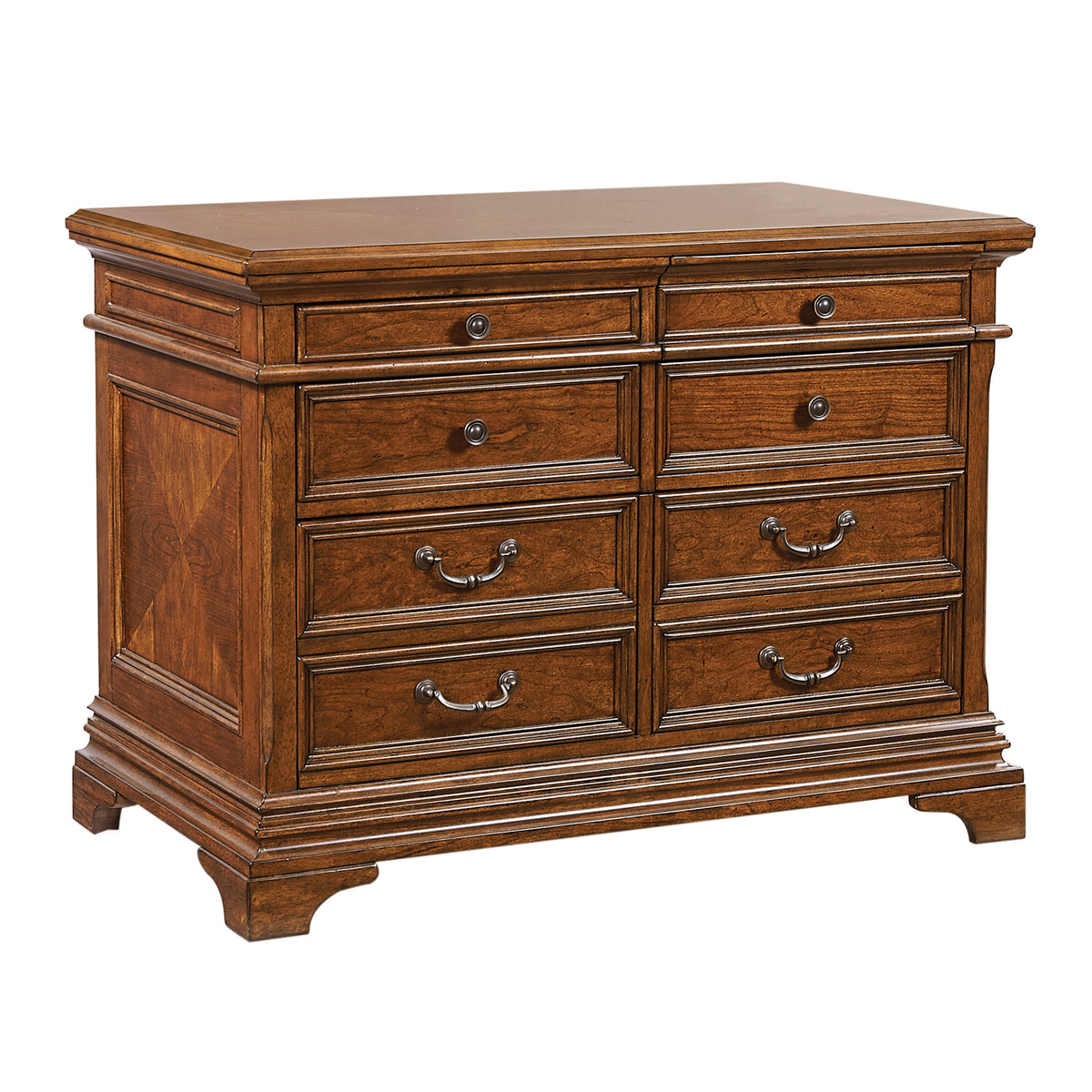 Lewis 66' Desk with Return, Lateral File & 2pc Bookcase