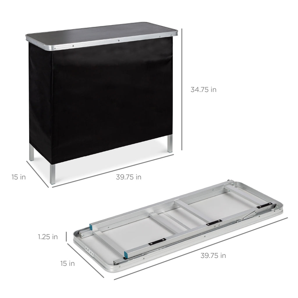 Best Choice Products Portable Pop - up Bar Table for Indoor/Outdoor, Party, Picnic W/ Carrying Case, Removable Skirt