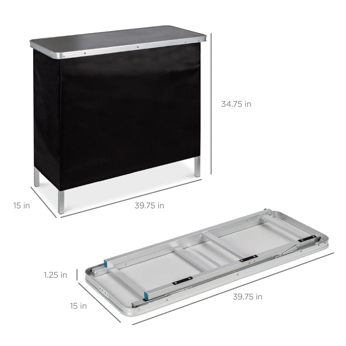 Best Choice Products Portable Pop - up Bar Table for Indoor/Outdoor, Party, Picnic W/ Carrying Case, Removable Skirt