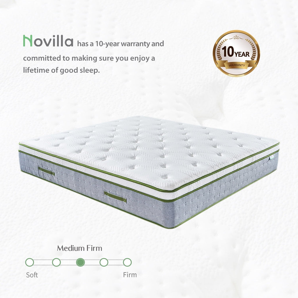 Serenity 10 inch Gel Memory Foam Innerspring Hybrid Mattress Cool Sleep. Queen Mattress