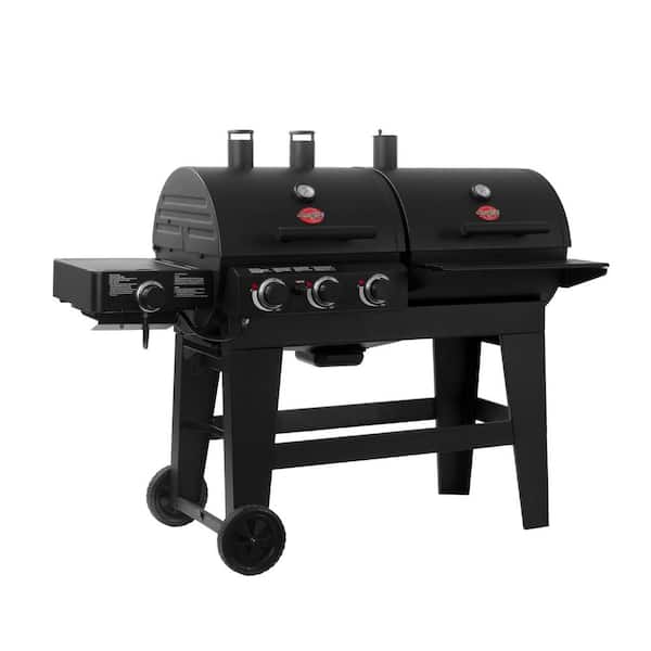 Double Play 1, 260 Sq., In. 3 - Burner Gas and Charcoal Grill in Black