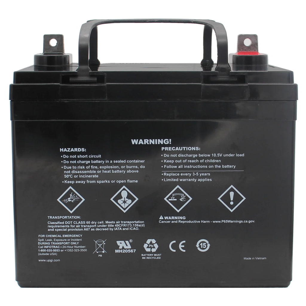 UPG Deep Cycle Lawn and Garden Battery, Group Size U1, 12 Volt, 35 Ah, Sealed Lead Acid, Model# UB12350