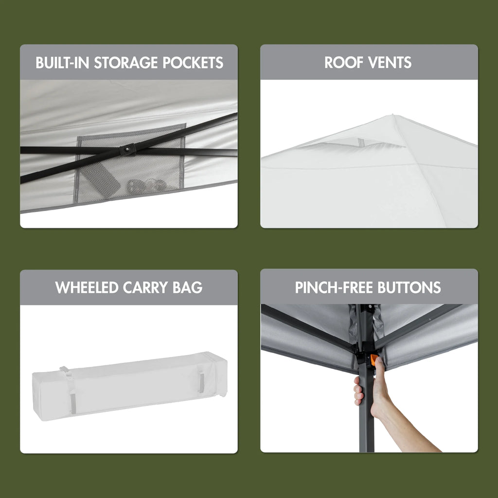 Ozark Trail 12' x 12' Instant Straight Leg Canopy for Camping - Gray