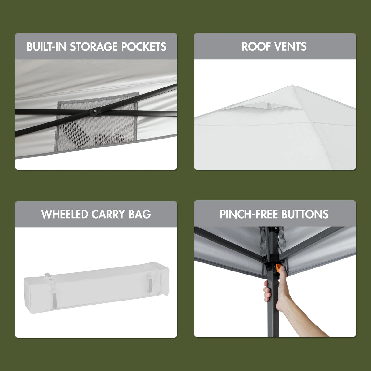Ozark Trail 12' x 12' Instant Straight Leg Canopy for Camping - Gray