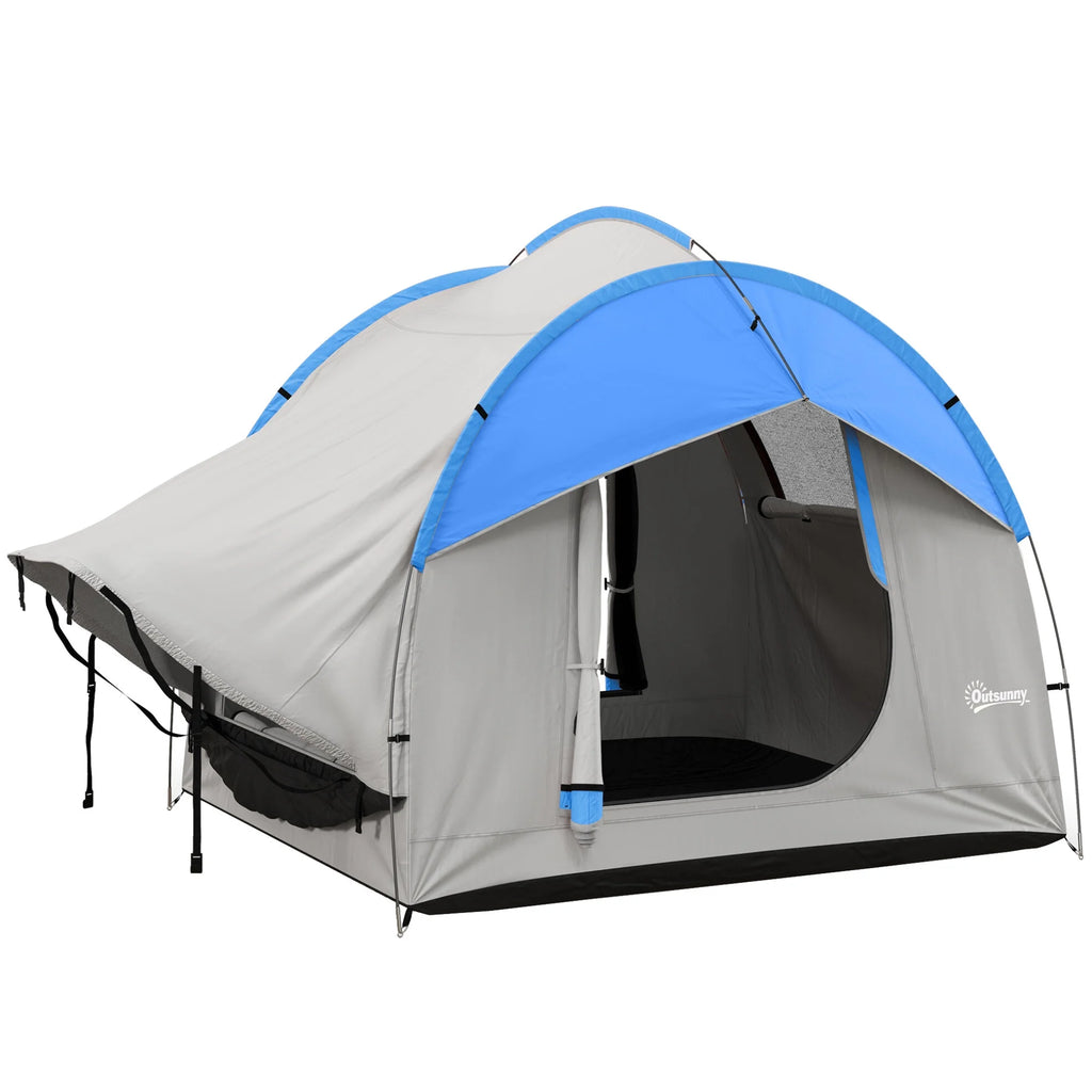 SUV Camping Tent, 2000mm Waterproof Truck with 3 Doors and Mesh Window, Car Camping Tailgate Tent for 5 - 6 Person Camping, Outdoor Travel, Mountaineering, Fishing, Wild Survival, Blue