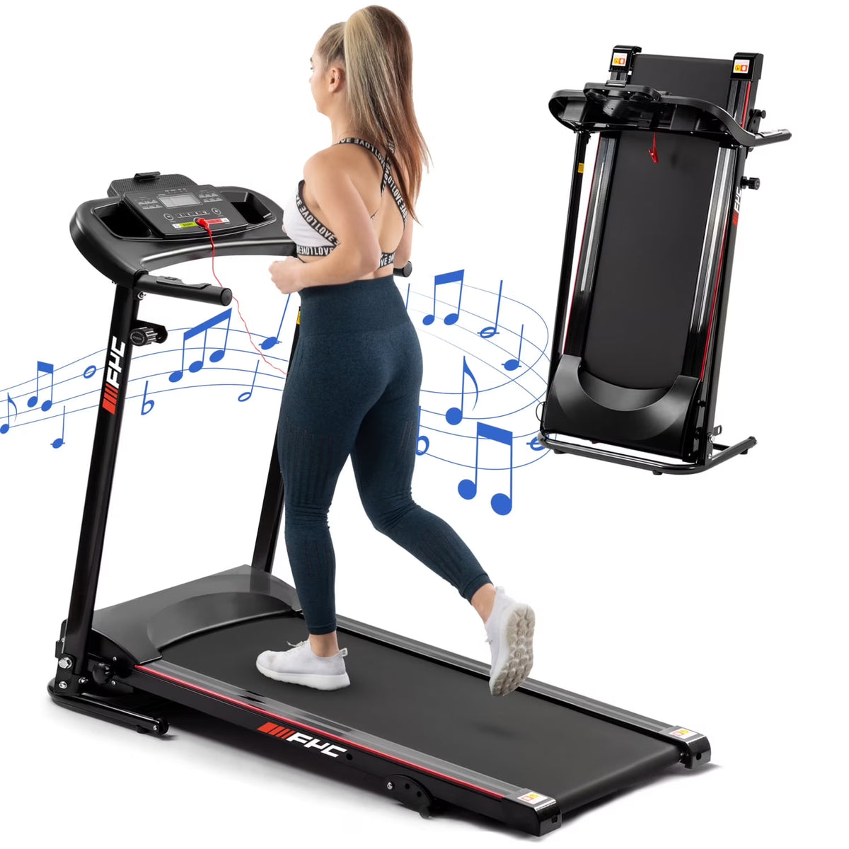 SWERTOY Treadmill 2.5HP Folding Treadmill for Home Walking Under Desk with Incline Fitness Running Electric Treamills Indoor Training Pulse Monitor Cup Holder Treadmills IN USA STOCK