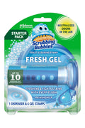Scrubbing Bubbles Toilet Cleaning Stamp, Rainshower, Fresh Gel, Starter Pack - 1.34 oz