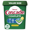 Cascade Complete ActionPacs Dishwasher Detergent Lemon Scent 78 Count