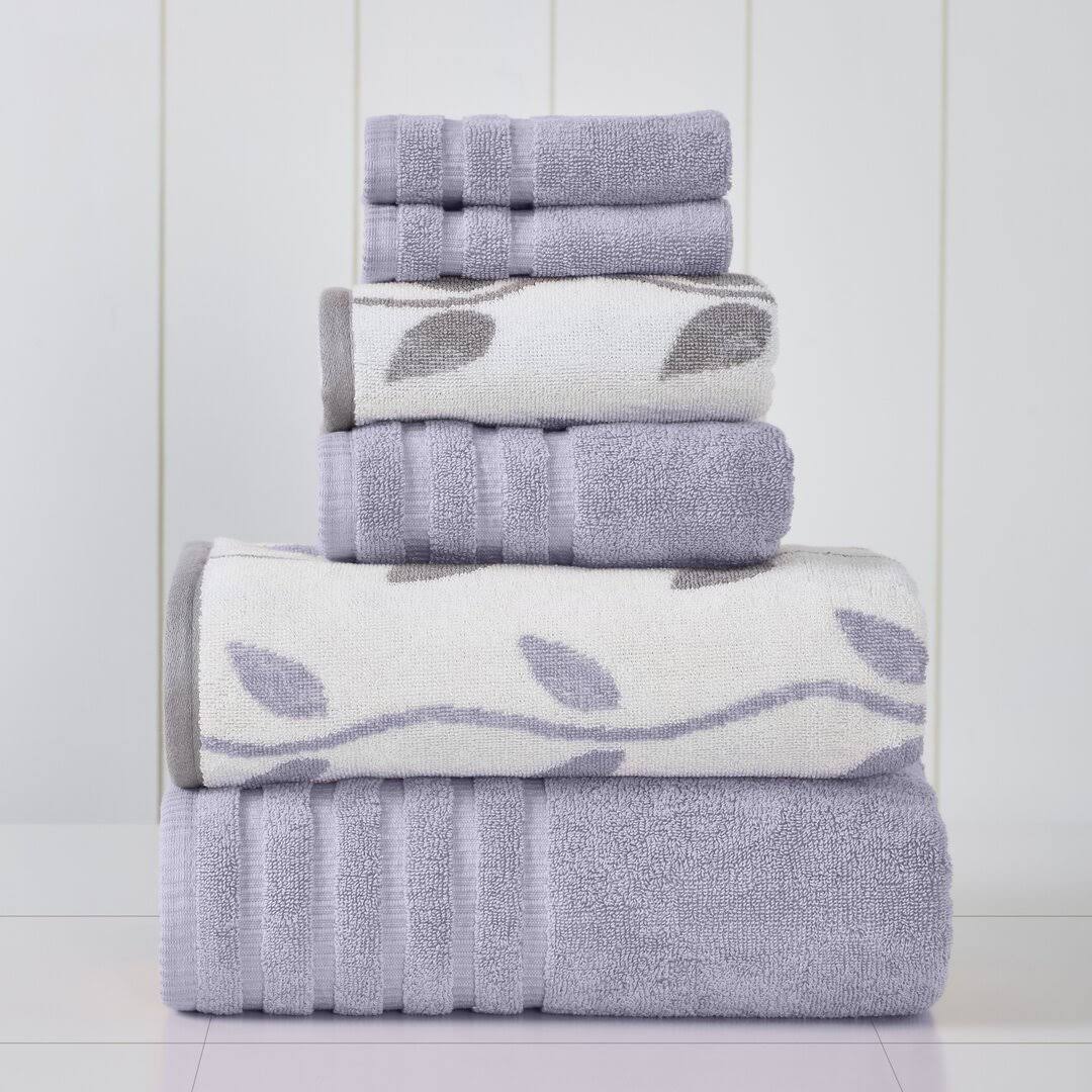 Hodapp 6 Piece 100% Cotton Towel Set Three Posts Color: Grey Lavender