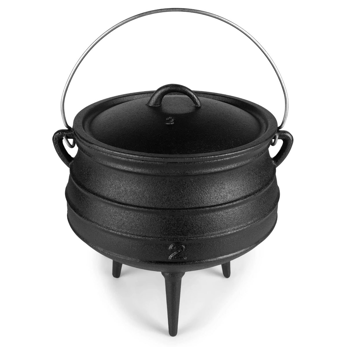 Bruntmor Pre - Seasoned Cast Iron Cauldron - Bruntmor African Potjie Pot with Lid - 3 Legs for Even Heat Distribution - Camping Dutch Oven Cookware for Over - the - Fire Cooking - 10 Quarts, X - Large