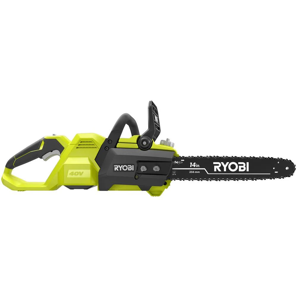 Ryobi 14" 40V Battery Powered Chainsaw, Brushless Motor for Gas - Like Power