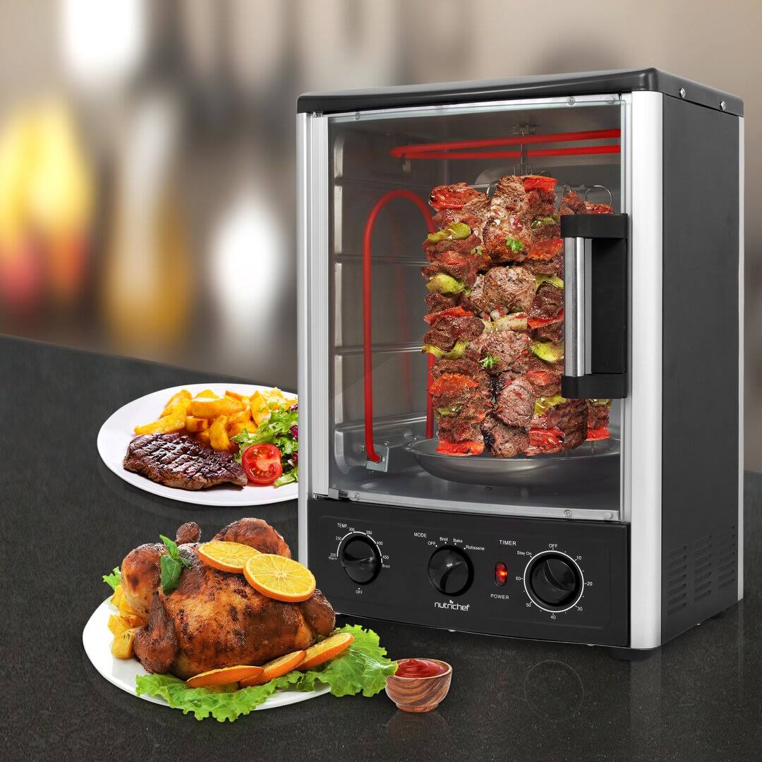 NutriChef Multi-function Vertical Countertop Rotisserie Oven with